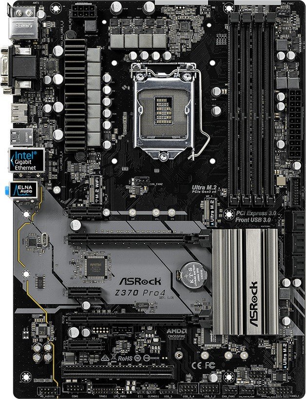 Материнская плата ASRock Z370 Pro4 s-1151 Z370 купить | Elmir - цена ...