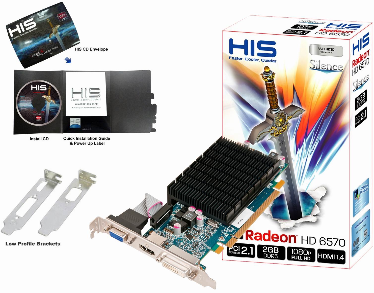 Видеокарта HIS PCI-E Radeon HD6570 2GB DDR3 (H657HS2G) - купить в ...