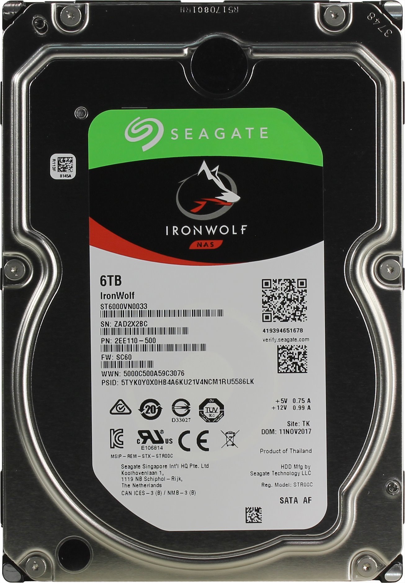 Жесткий диск 3.5" SATA 6TB Seagate Iron Wolf NAS ...