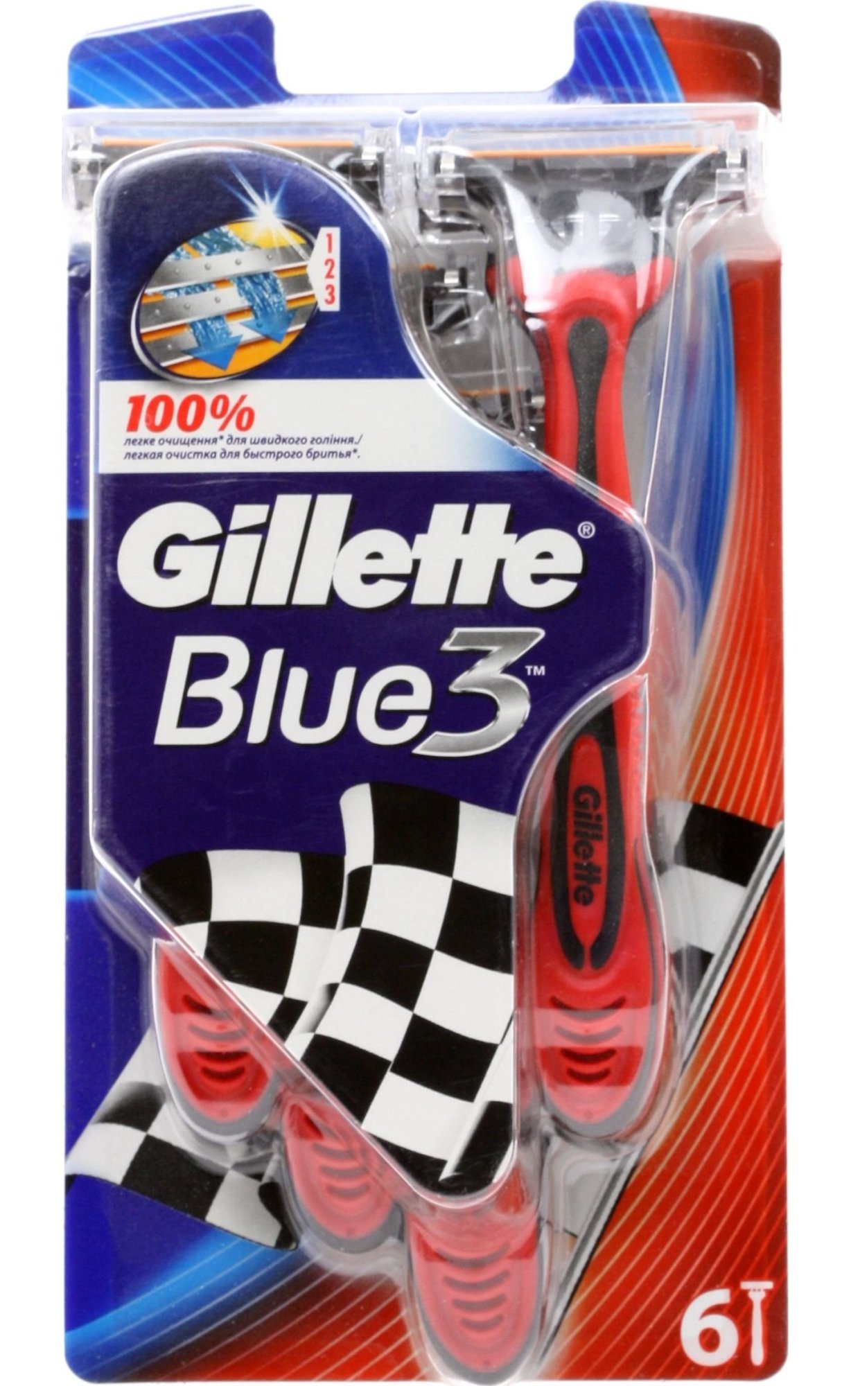 Бритвенные станки одноразовые Gillette BLUE 3 Red 6 шт. купить | ELMIR ...