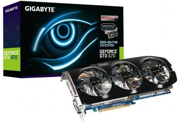 Видеокарта GigaByte PCI-E GeForce GTX670 2GB DDR5 (GV-N670OC-2GD