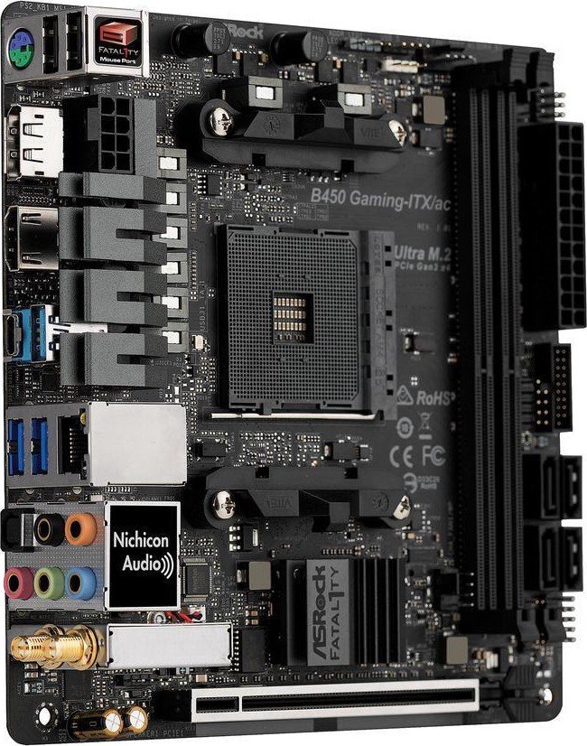 Материнская плата ASRock Fatal1ty B450 Gaming-ITX/ac s-AM4 B450 купить ...