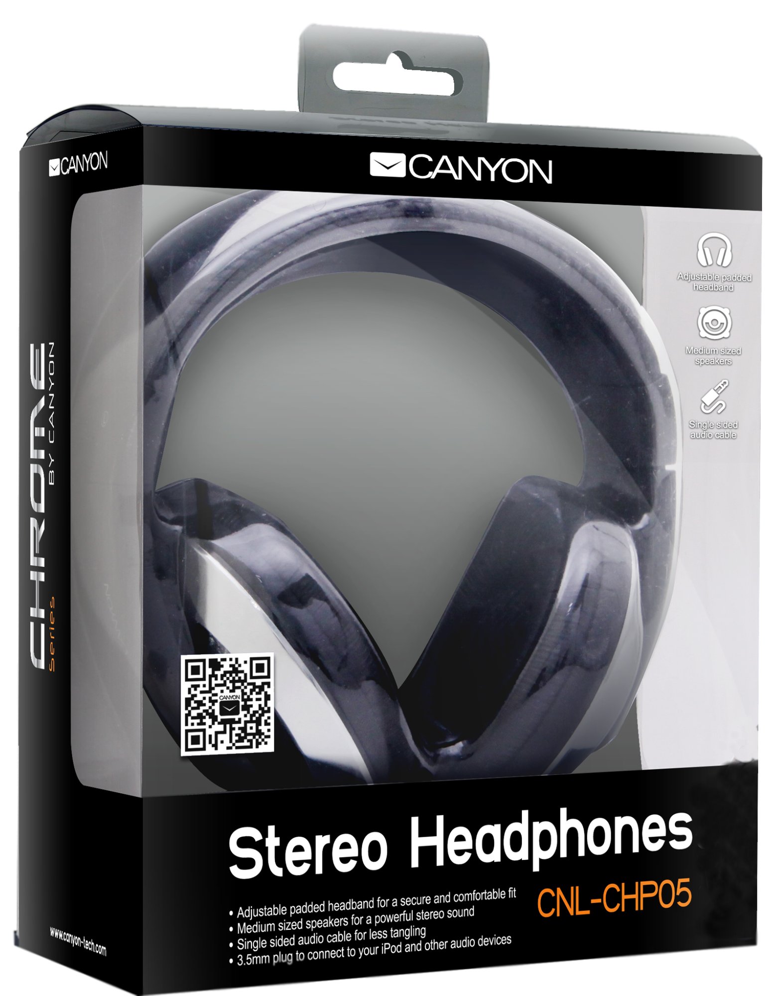 Наушники Canyon CNL-CHP05 Chrome Black купить | ELMIR - цена, отзывы ...