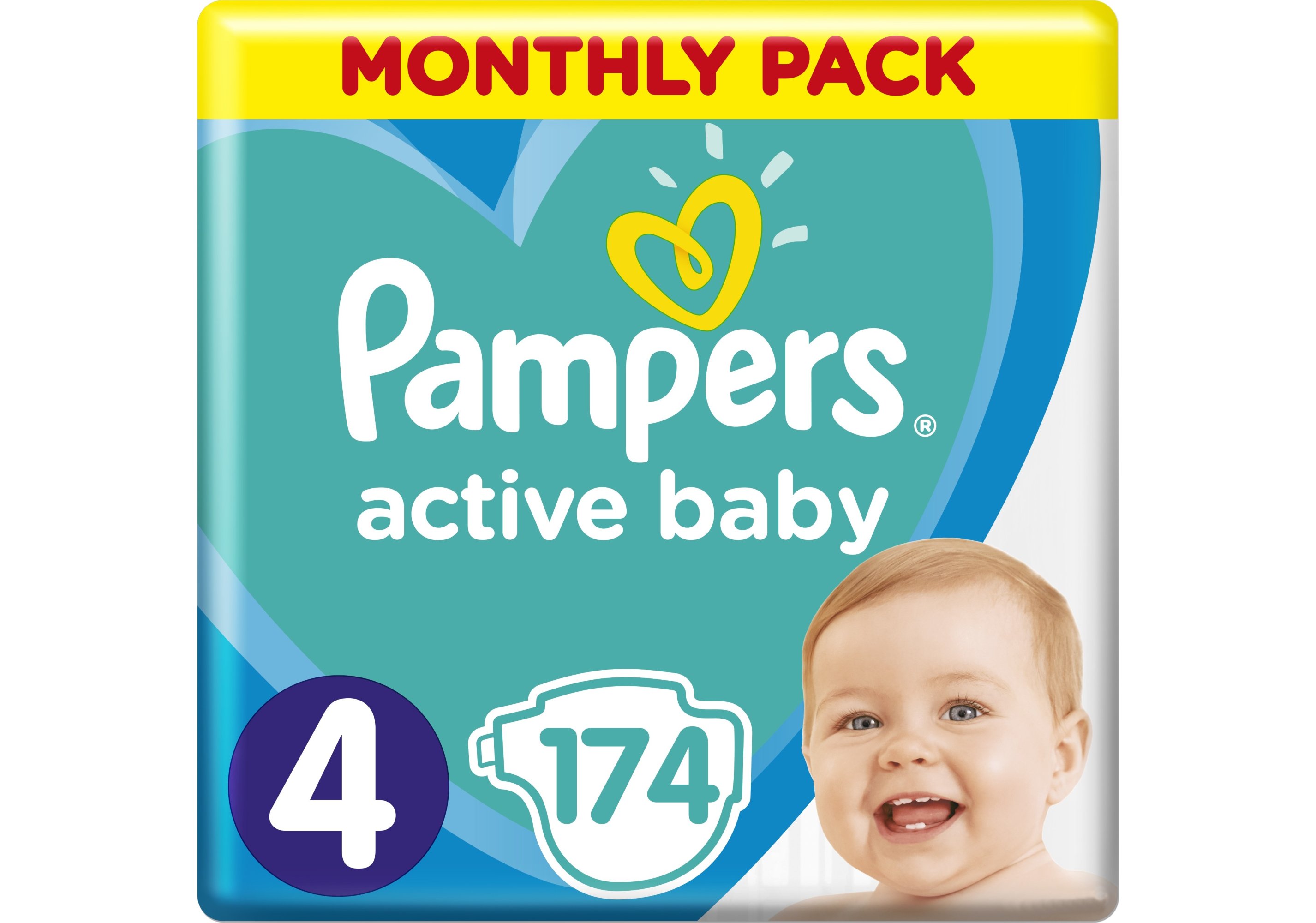 Подгузники детские Pampers Active Baby Maxi 4 174 шт. купить | ELMIR ...