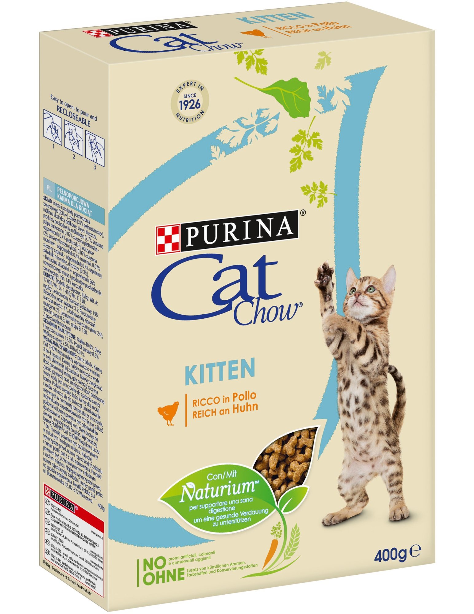 Purina Cat chow 100% complete chicken kitten k 0.4kg CD (5997204513960)