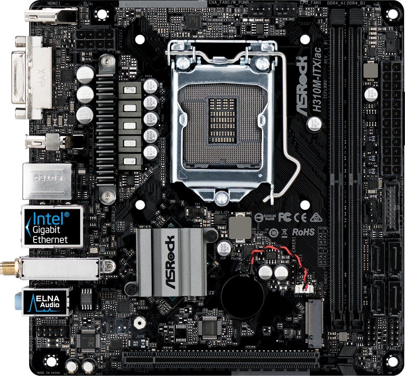 Материнская плата s-1151 H310 ASRock H310M-ITX/ac mini-ITX купить ...