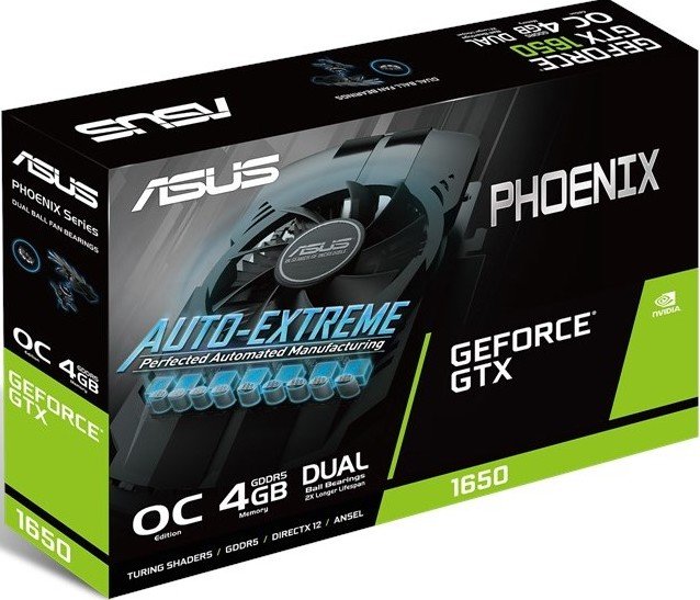 Видеокарта Asus PCI-E GeForce GTX1650 4GB DDR5 (PH-GTX1650 Видеокарта Asus PCI-E GeForce GTX1650 4GB DDR5 (PH-GTX1650
