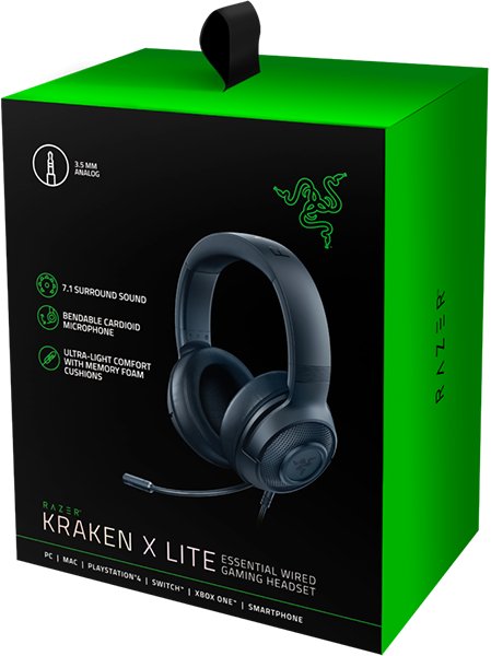 Наушники Razer Kraken X Lite (RZ04-02950100-R381) купить | ELMIR