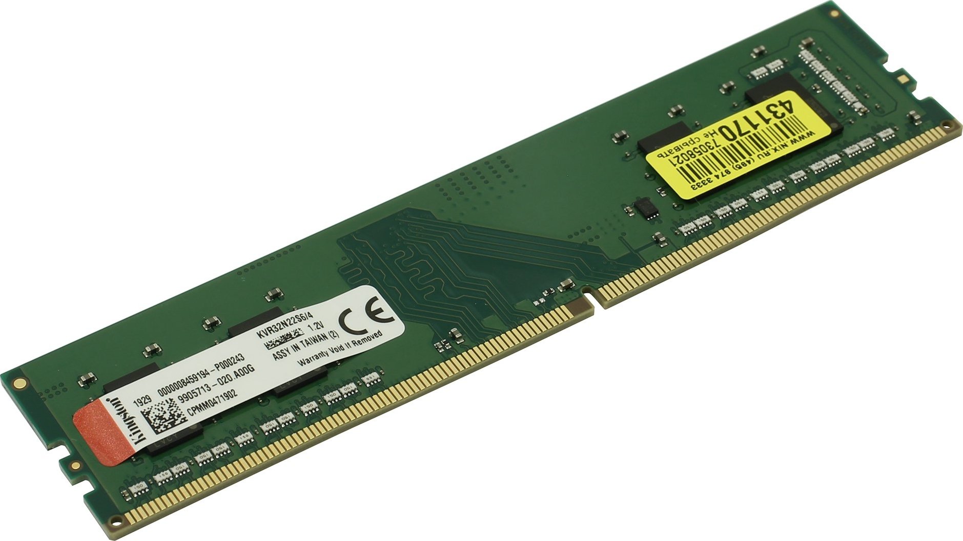 Модуль памяти DDR4 4GB 3200MHz Kingston (KVR32N22S6/4) купить | Elmir ...