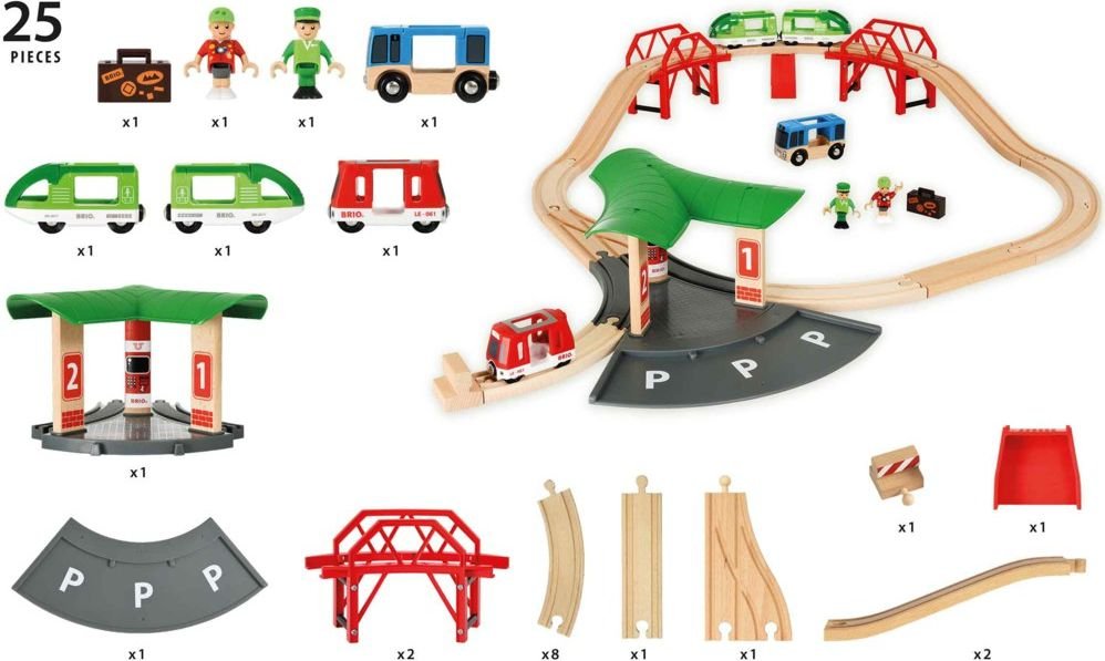 Железная дорога Brio World Набор с автовокзалом и мостами (33627 ...