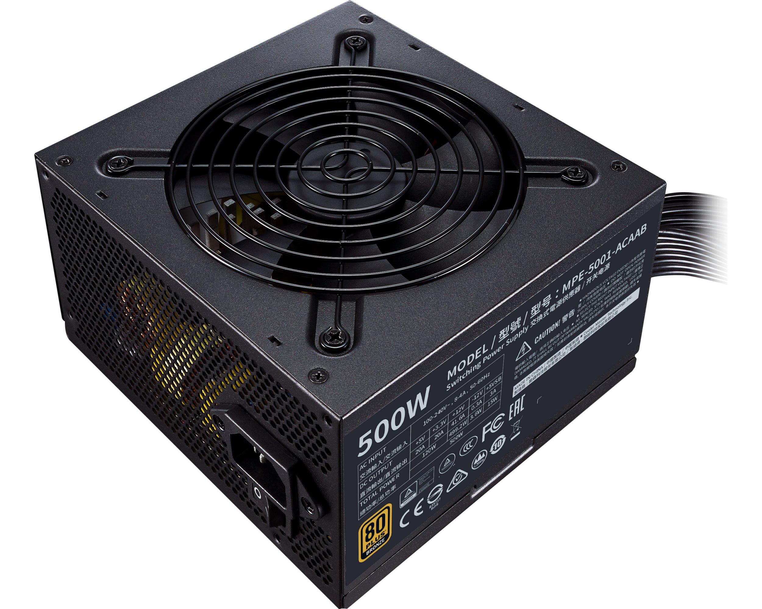 Блок питания 500W Cooler Master MWE 500 Bronze V2 (MPE-5001-ACAAB-EU ...