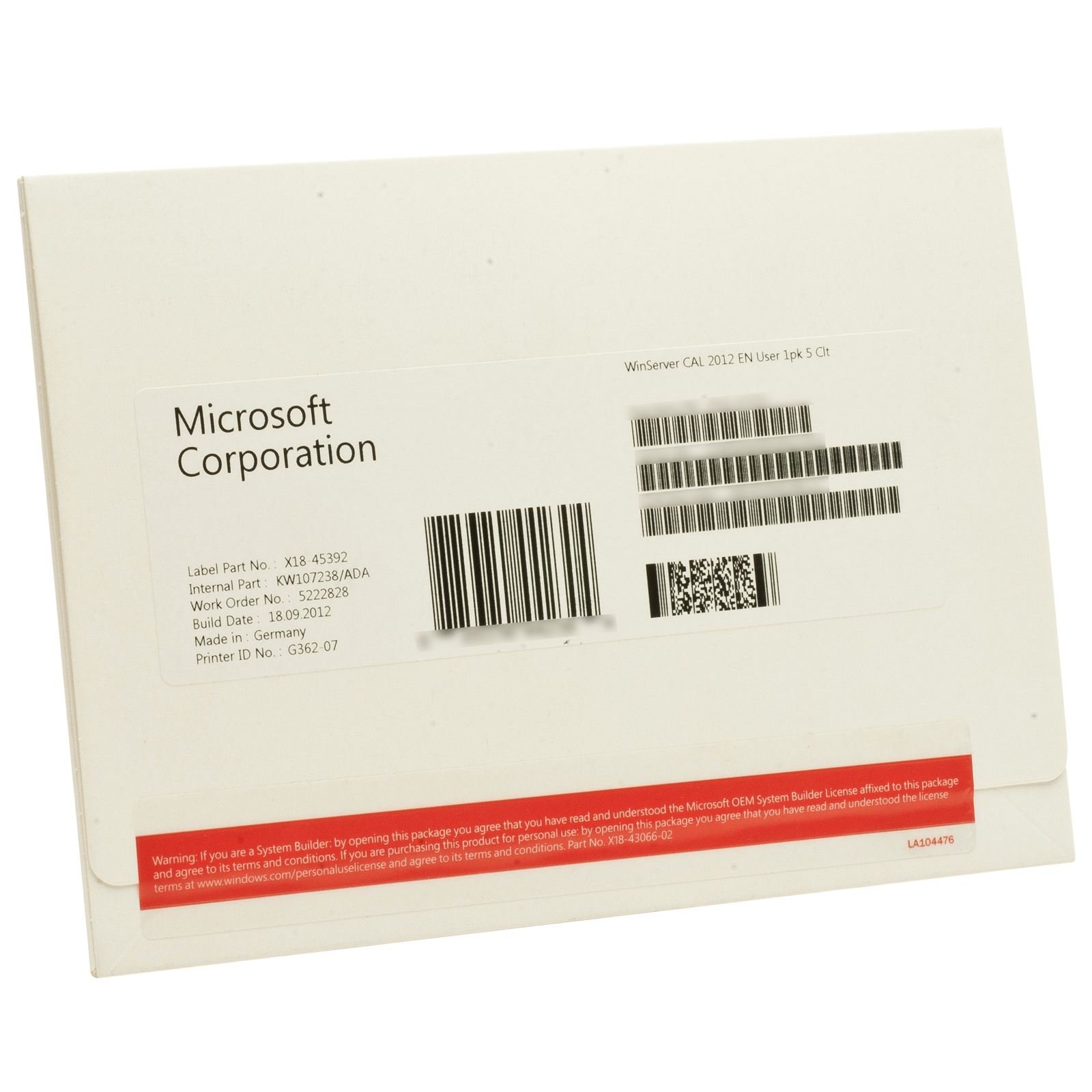 Microsoft Windows Server CAL 2012 English 5Clt User (R18-03755) купить ...