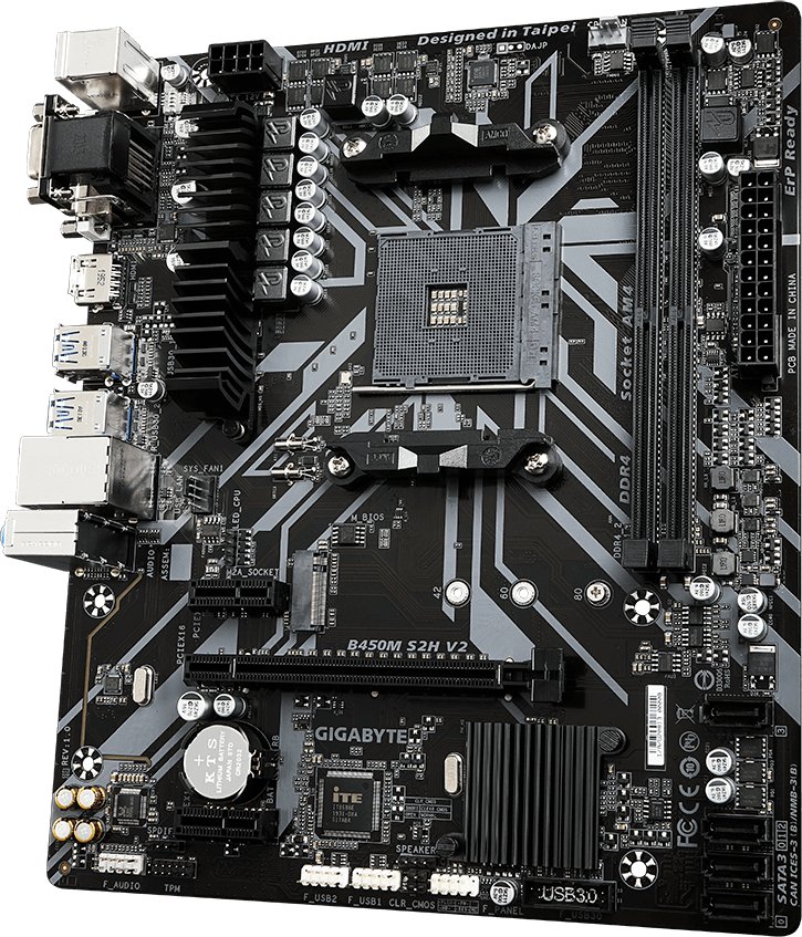 Материнская плата Gigabyte B450M S2H V2 s-AM4 B450 купить | Elmir ...