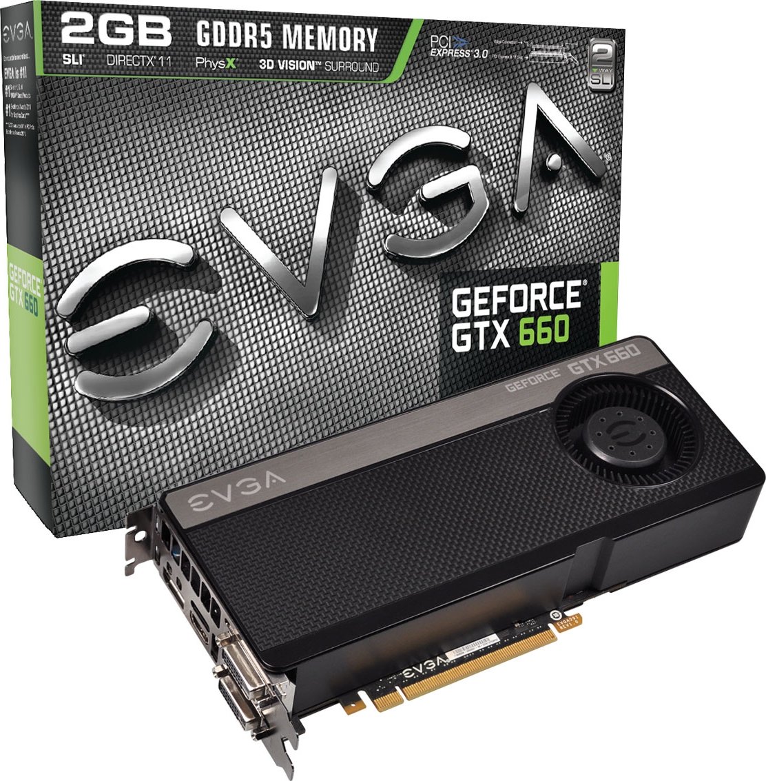 Видеокарта EVGA PCI-E GeForce GTX660 2GB DDR5 (02G-P4-2660-KR) - купить ...