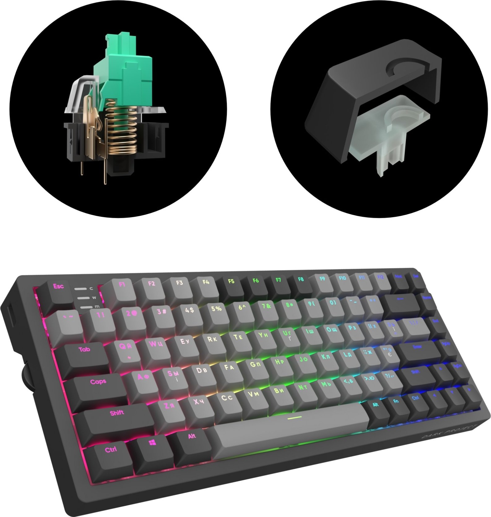 Клавиатура Dark Project Pro KD83A PBT Mech. Gateron Cap Teal (DP-KD-83A ...