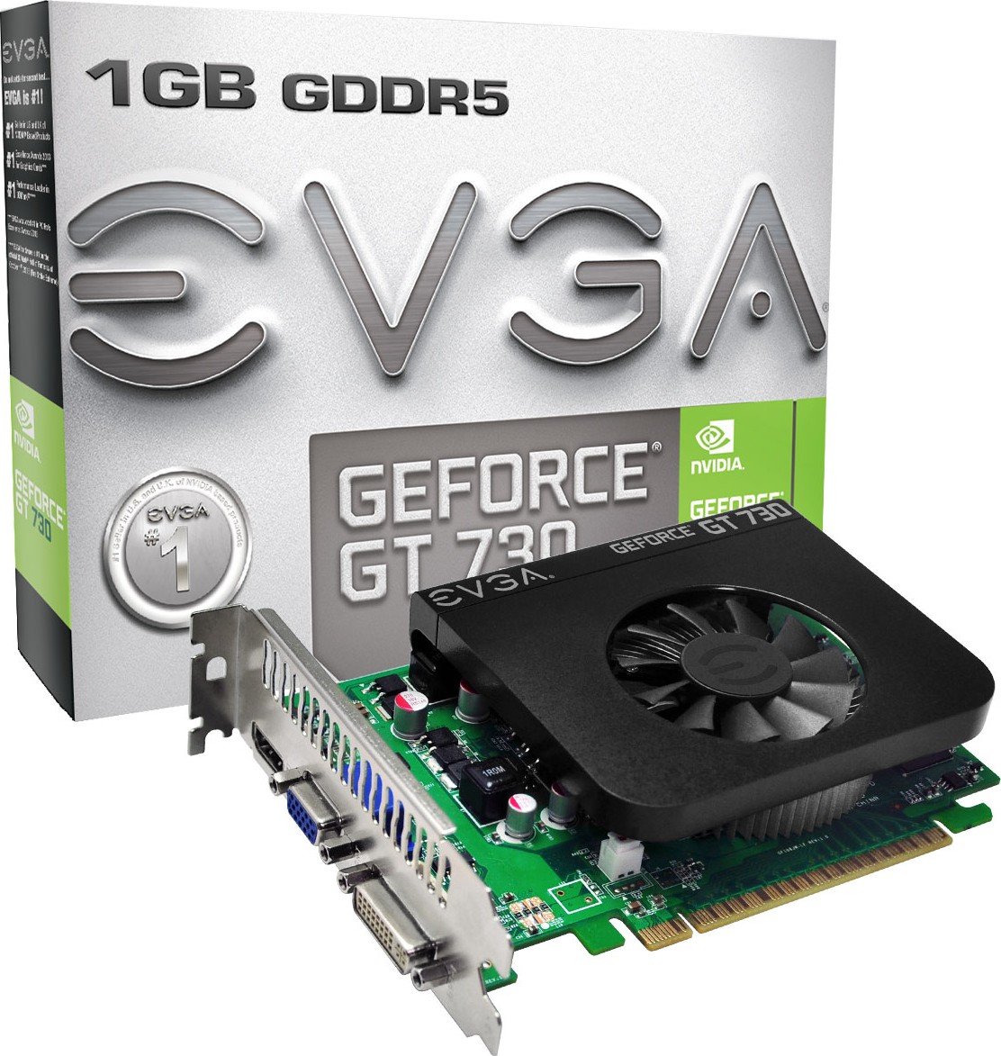 Видеокарта EVGA PCI-E GeForce GT730 1GB DDR5 (01G-P3-3736-KR) - купить ...