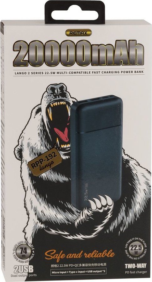 Аккумулятор универсальный Remax Lango II Series RPP-192 20000mAh Black ...