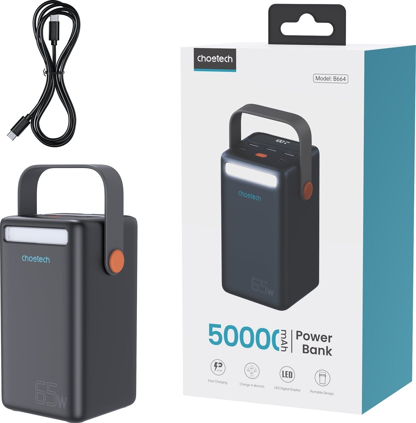 Аккумулятор универсальный Choetech 50000mAh 65W (B664) купить | ELMIR ...