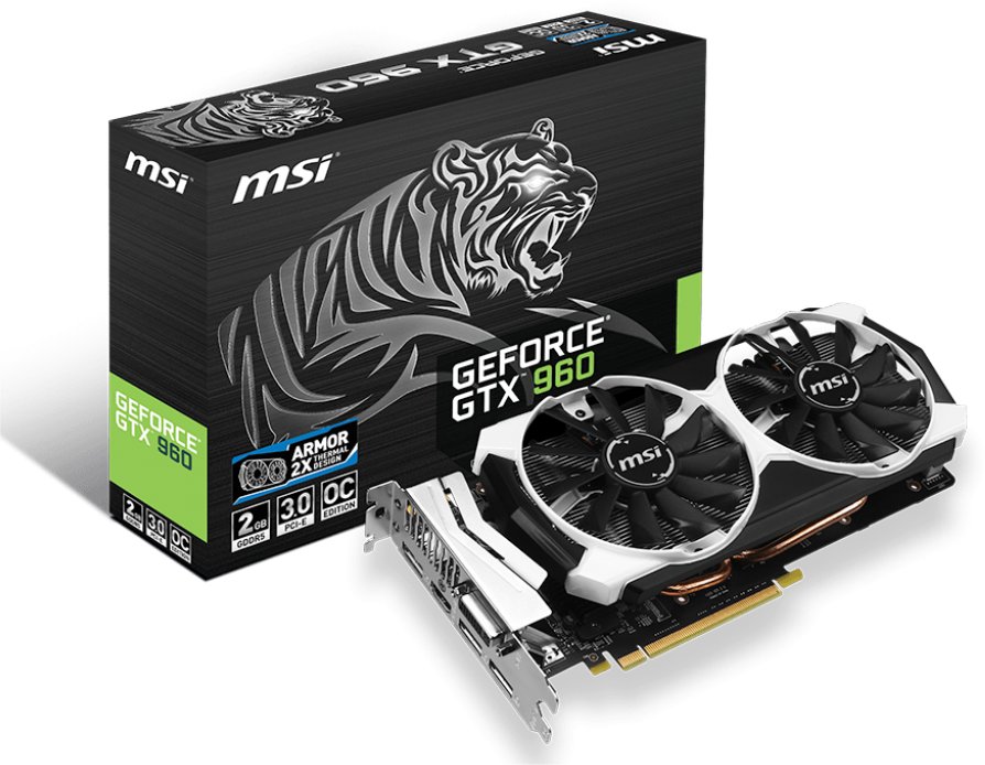 Видеокарта MSI PCI-E GeForce GTX960 2GB DDR5 (GTX 960 2GD5T OC