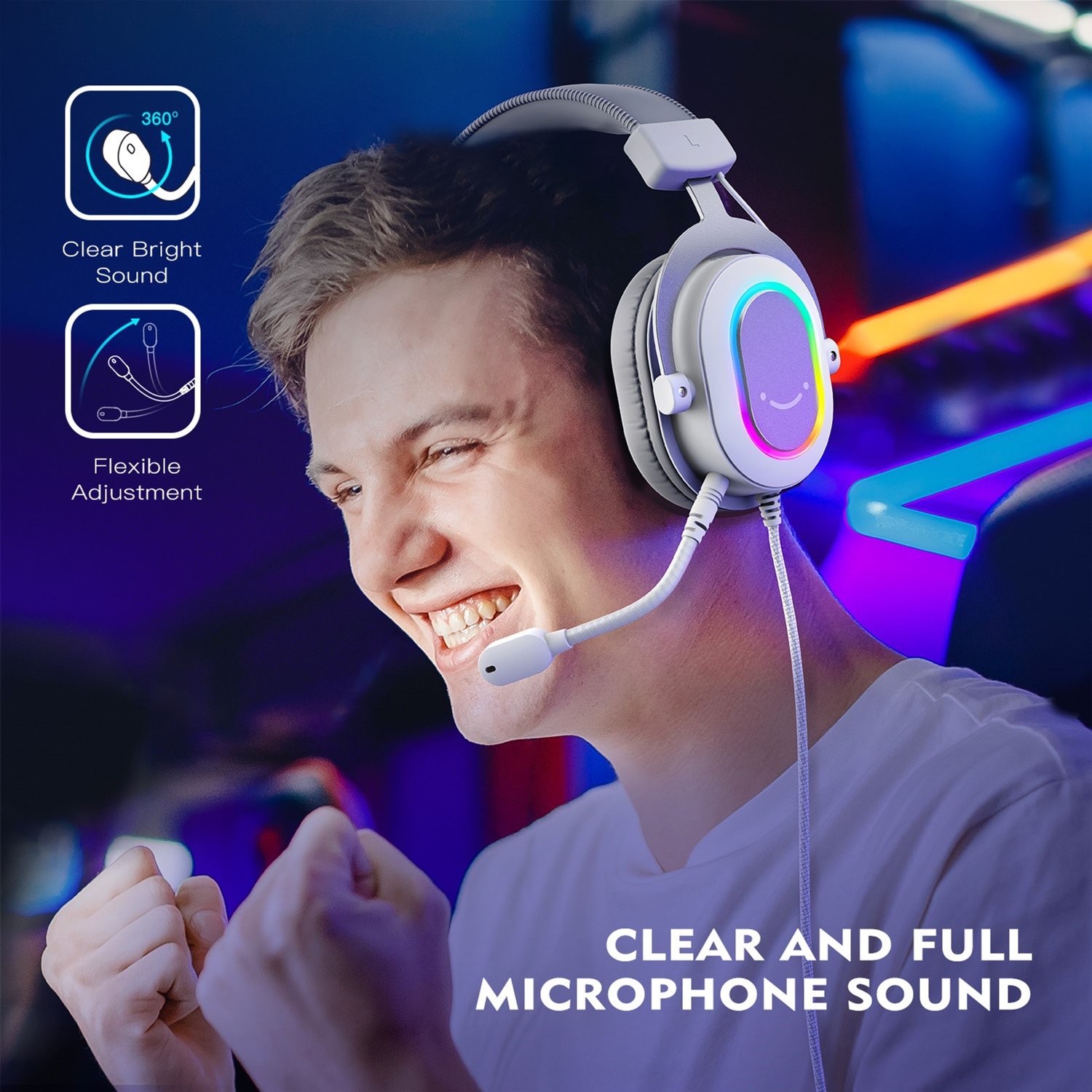 Наушники FIFINE H6 RGB White купить | ELMIR - цена, отзывы, характеристики