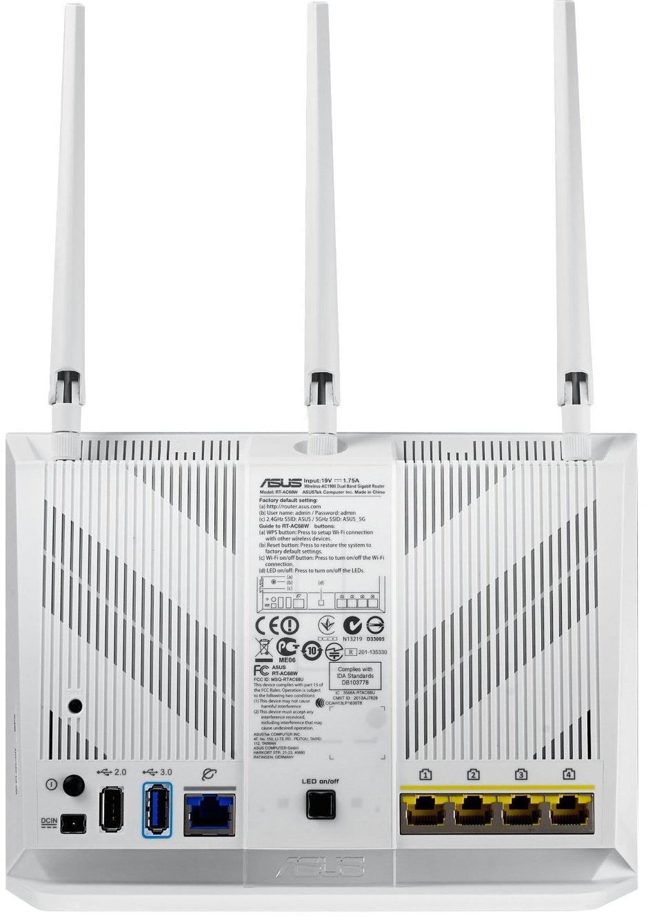 Роутер Asus RT-AC68U W AiMesh купить | ELMIR - цена, отзывы, характеристики