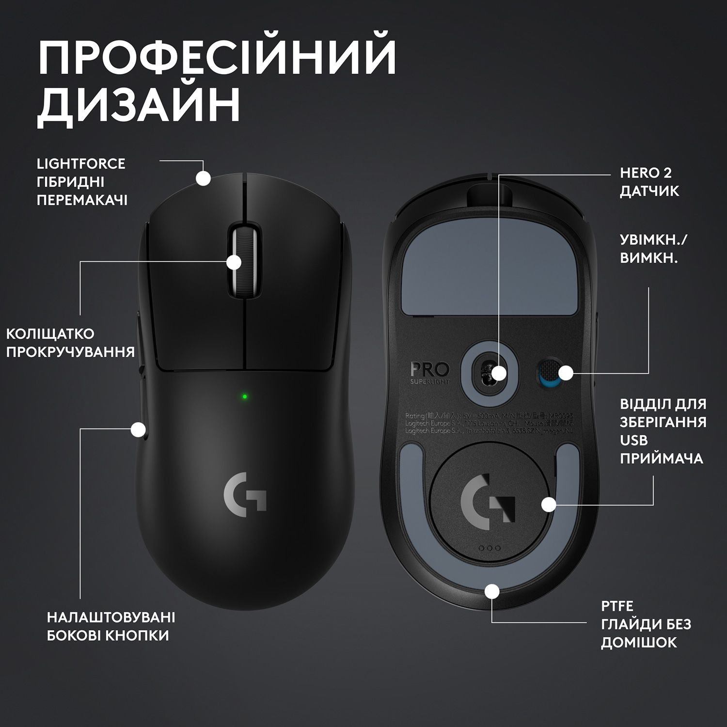 Мышь Logitech G Pro X Superlight 2 Lightspeed Wireless Black