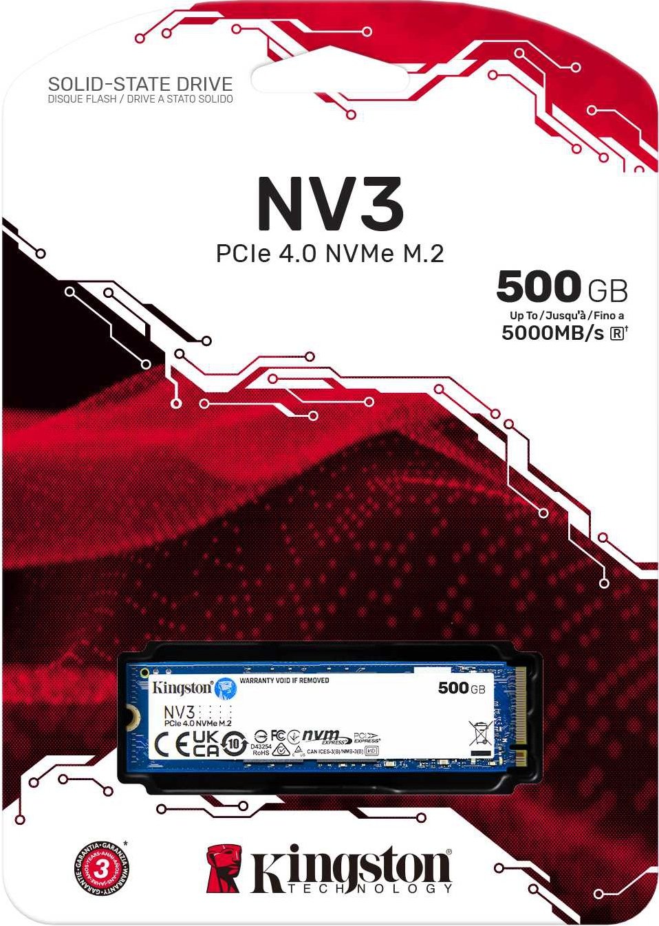 SSD-накопитель M.2 500GB Kingston NV3 (SNV3S/500G) купить | ELMIR