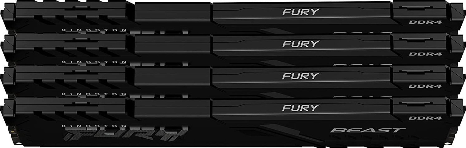 Модуль памяти Kingston Fury DDR4 64GB 4x16GB 3200MHz Beast Black ...