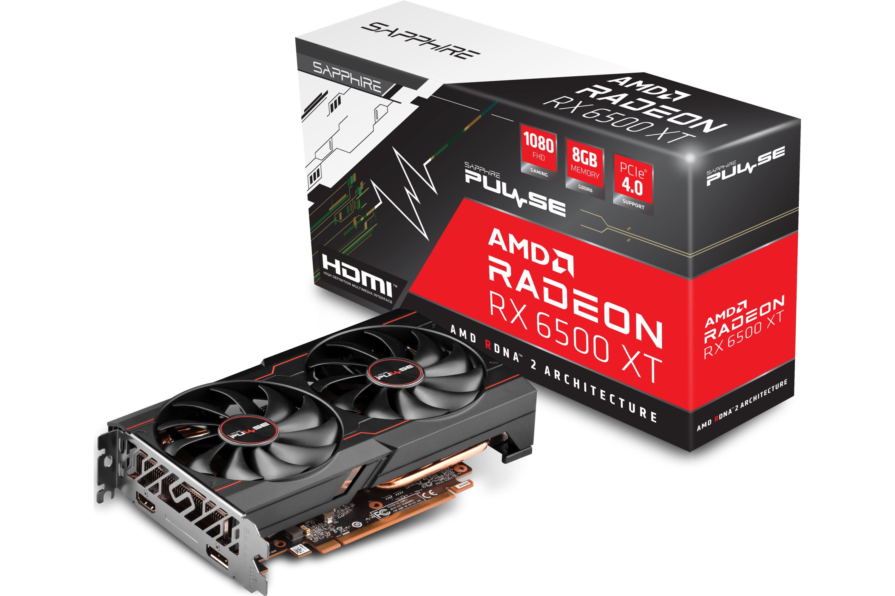 Видеокарта Sapphire PCI-E Radeon RX 6500 XT 8GB DDR6 Pulse (11314