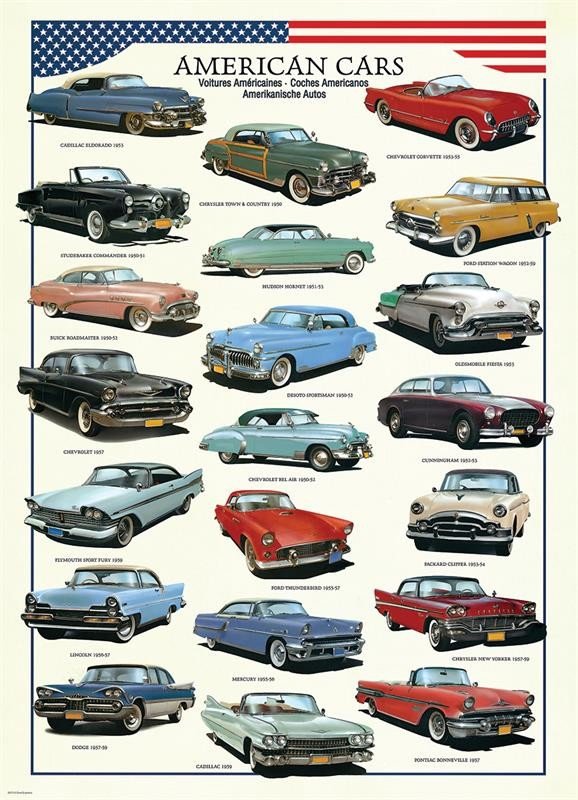 Пазл EuroGraphics Американские автомобили 1950-х (8300-3870