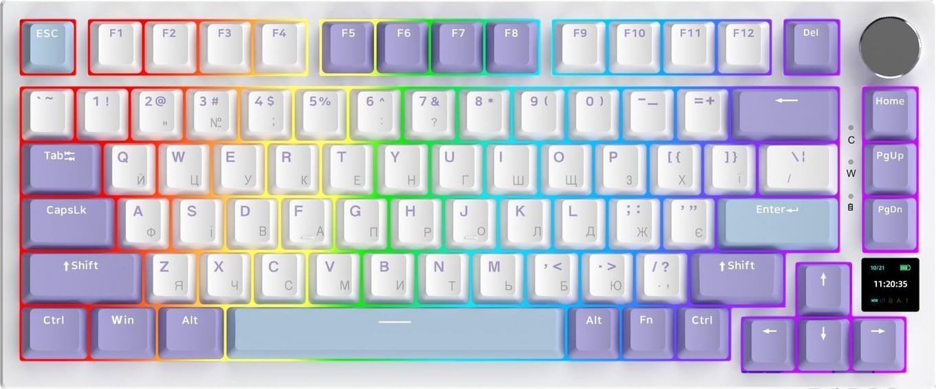 Клавиатура Ajazz AK820 Pro 75% Gift Switch White RGB (AK820PRO-G