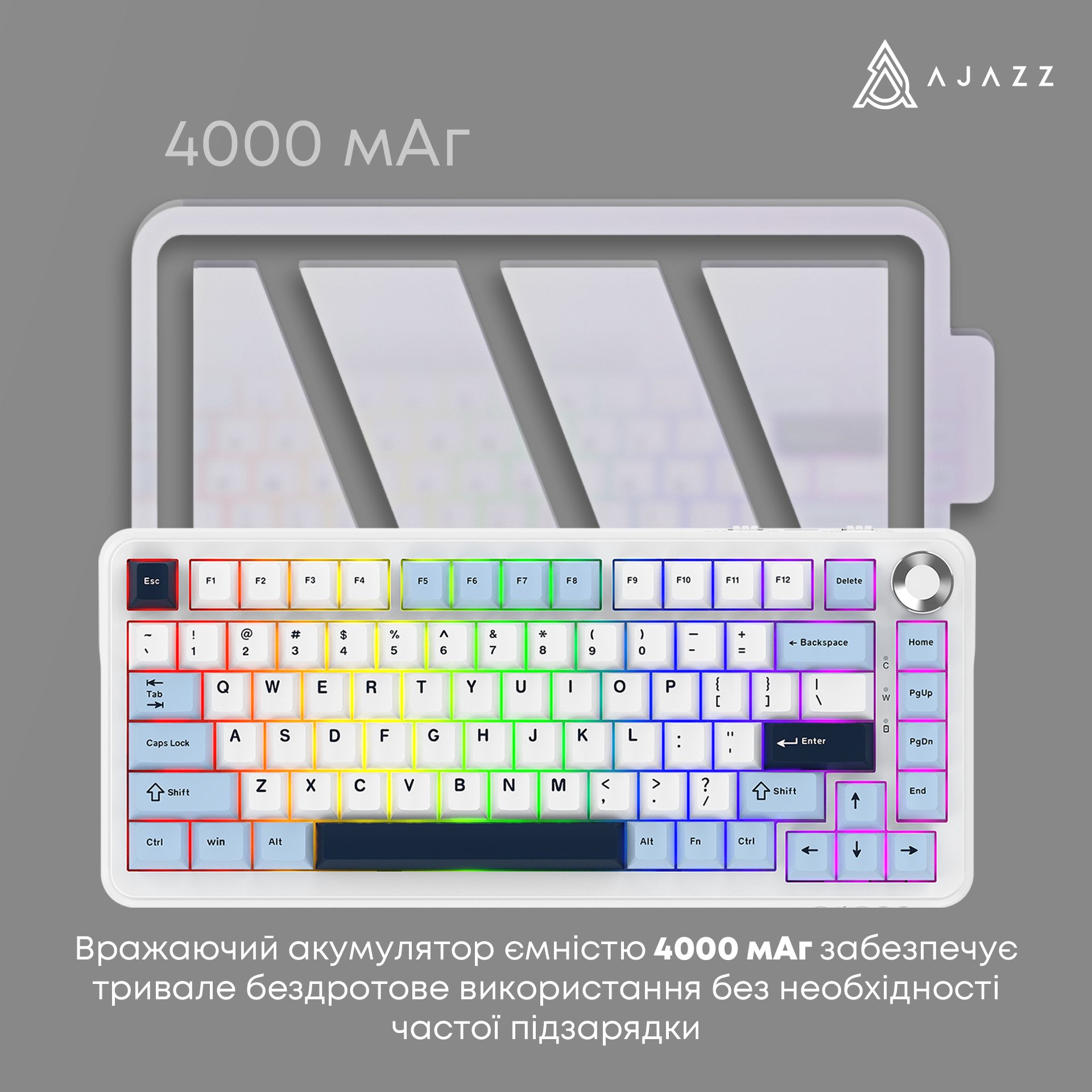 Клавиатура Ajazz AK820 Max Plus Daydream Switch Blue/White/Dark