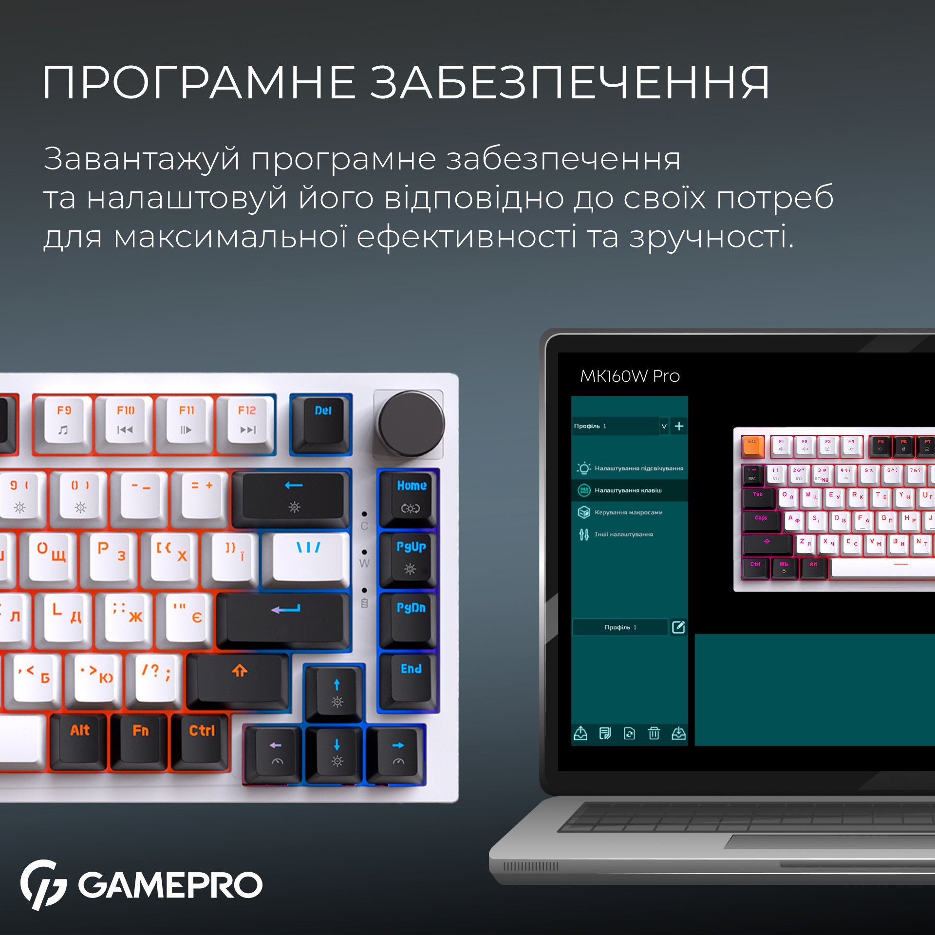 Клавиатура GamePro MK160W Pro Asgard Valhalla 75% QLAB Orange