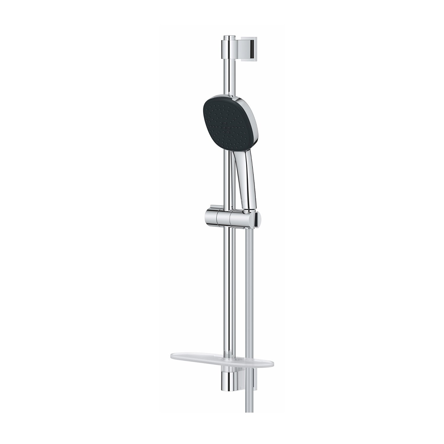Grohe Душевой гарнитур GROHE Vitalio Comfort 110, 2 режима струи, штанга 600 мм, 13,5 л/мин, с полочкой, хром (26929001) — купить в Алматы