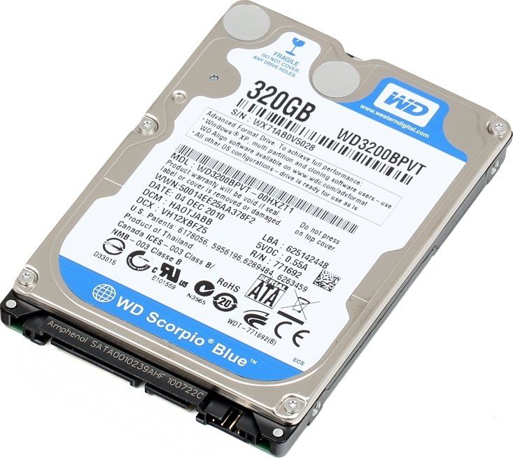 Жорсткий диск 2.5" SATA 320GB WD Blue (WD3200BPVT) Refurbished купити ...