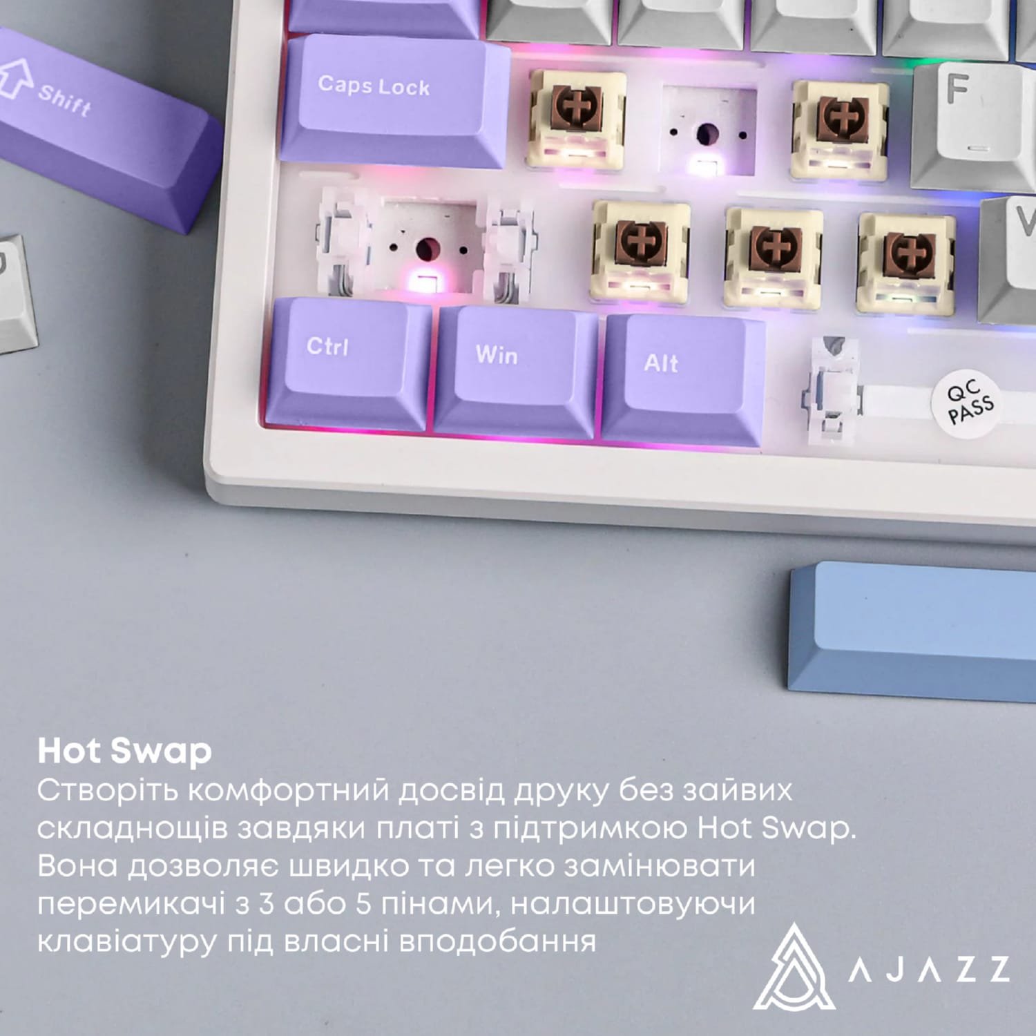 Клавиатура Ajazz AK980 V2 Maillard Switches Purple/White/Blue
