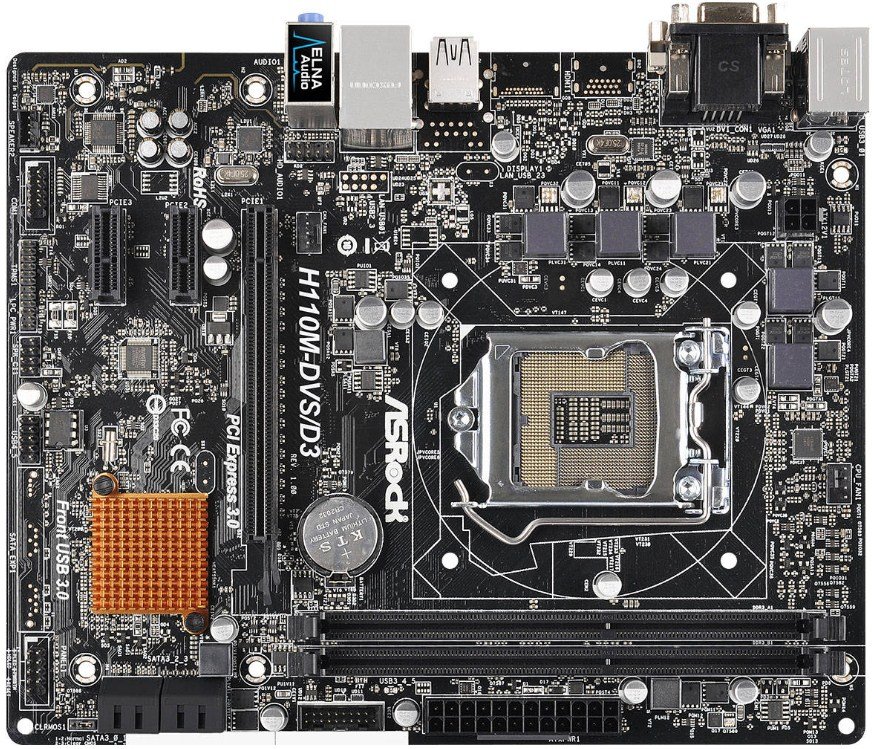 Материнская плата ASRock H110M-DVS/D3 s-1151 H110 (Bulk) купить | Elmir ...