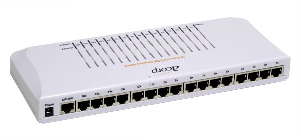 Коммутатор Acorp HU16DP 16 портов 100Mbit купить | ELMIR - цена, отзывы ...