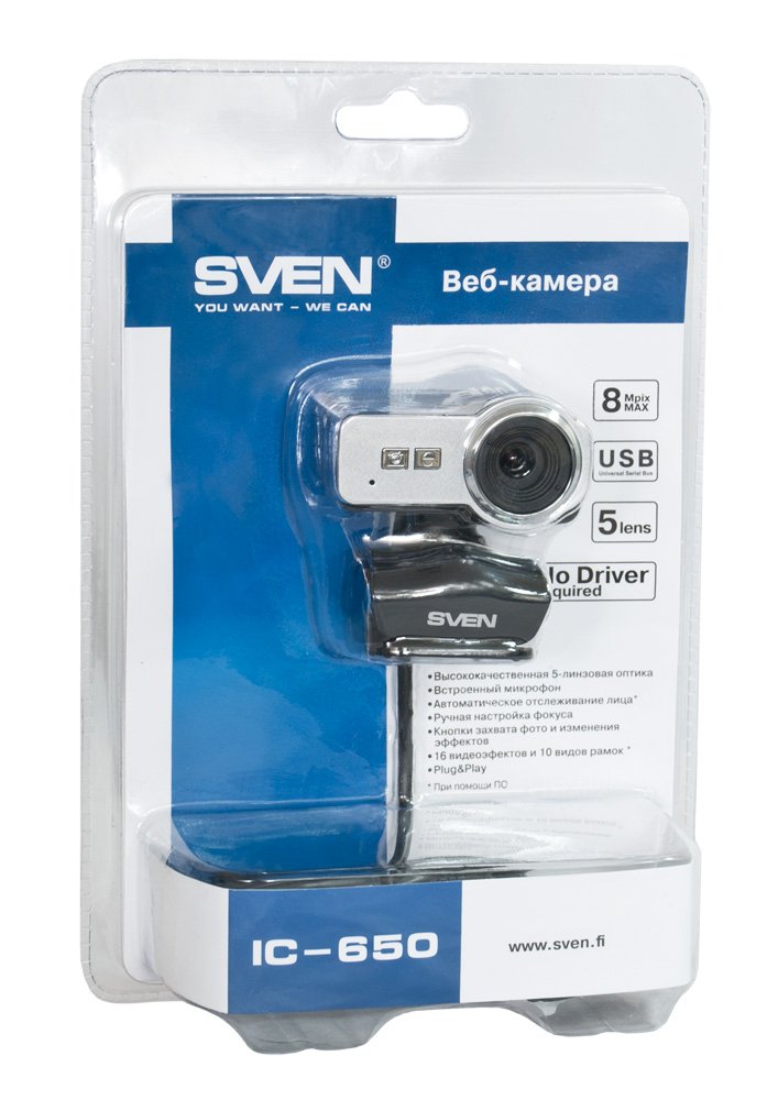 Web камера Sven IC-650 Web купить | ELMIR - цена, отзывы, характеристики